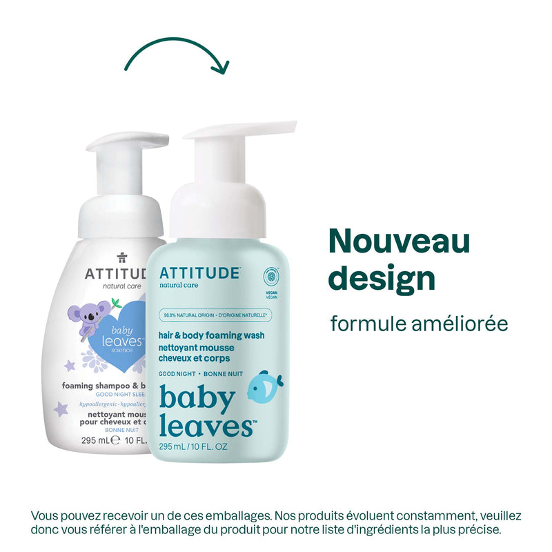 16633 ATTITUDE Baby Leaves™ - Nettoyant pour bébé - 2 en 1 en mousse - Lait d'amande _fr? Lait d’amande