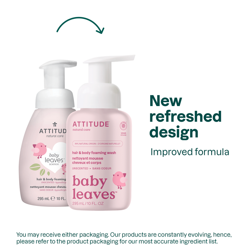 2-in-1 hair & body foaming wash : BABY LEAVES™