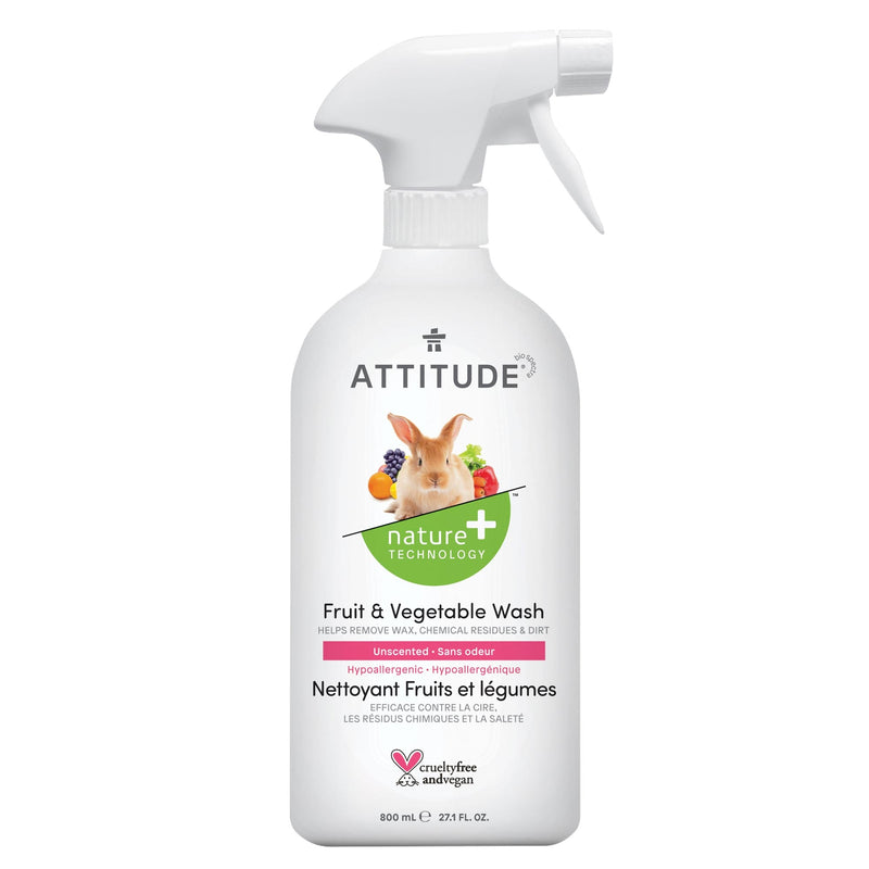 ATTITUDE Nature+ Fruit & Vegetable Wash Bottle 27 FL. OZ. Unscented 10780_en?_main? Bottle 27 FL. OZ.