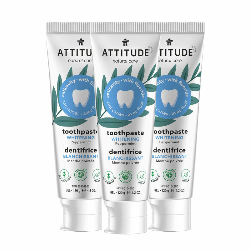 Adult Toothpaste with fluoride trio : Whitening