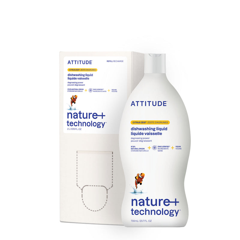 Duo Dishwashing Liquid - Bottle + Eco-Refill : Nature+